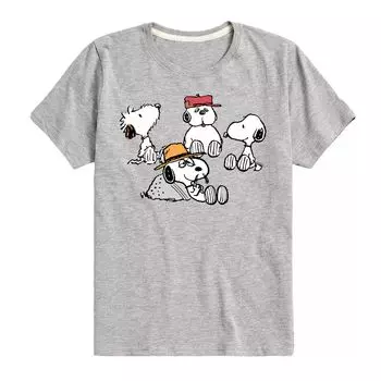 Футболка с рисунком Peanuts Snoopy Siblings для мальчиков 8–20 лет Licensed Character, серый