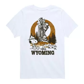 Футболка с рисунком Peanuts Snoopy Wyoming для мальчиков 8–20 лет Licensed Character, белый