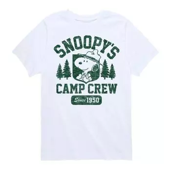 Футболка с рисунком Peanuts Snoopys Camp Crew для мальчиков 8–20 лет Licensed Character, белый