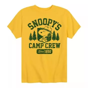 Футболка с рисунком Peanuts Snoopys Camp Crew для мальчиков 8–20 лет Licensed Character, желтый