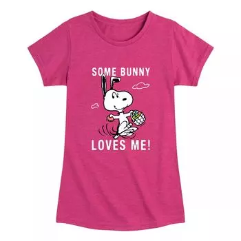 Футболка с рисунком Peanuts Some Bunny Loves Me для девочек 7–16 лет Licensed Character
