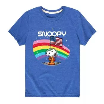 Футболка с рисунком Peanuts Space Badge Snoopy для мальчиков 8–20 лет Licensed Character