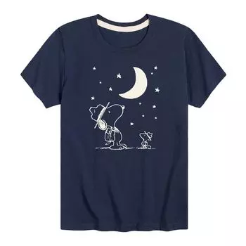 Футболка с рисунком Peanuts Star Gazing для мальчиков 8–20 лет Licensed Character, синий
