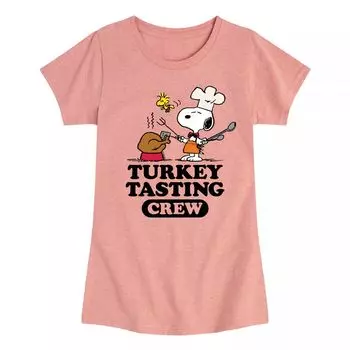 Футболка с рисунком Peanuts Turkey Tasting Crew для девочек 7–16 лет Licensed Character, розовый