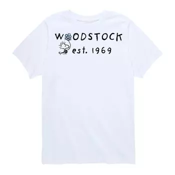 Футболка с рисунком Peanuts Woodstock 1969 для мальчиков 8–20 лет Licensed Character, белый