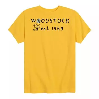 Футболка с рисунком Peanuts Woodstock 1969 для мальчиков 8–20 лет Licensed Character, желтый