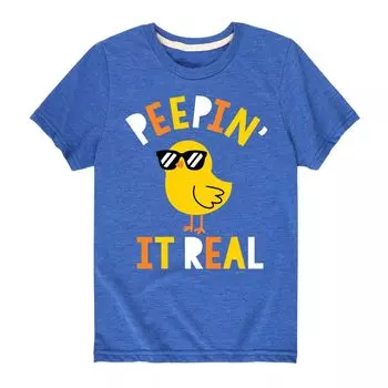 Футболка с рисунком «Peepin It Real» для мальчиков 8–20 лет Licensed Character, синий