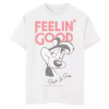 Футболка с рисунком Pepe Le Pew Feelin' Good для мальчиков 8–20 лет Looney Tunes Licensed Character