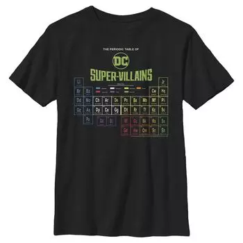 Футболка с рисунком периодических злодеев для мальчиков 8–20 лет из комиксов DC Comics Licensed Character