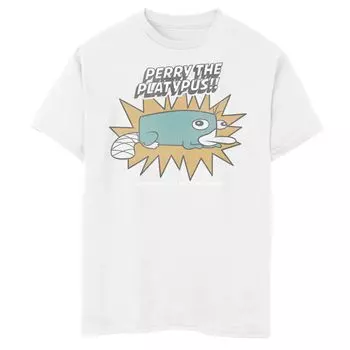 Футболка с рисунком «Перри Утконос» для мальчиков 8–20 лет Disney's Phineas & Ferb Disney, белый