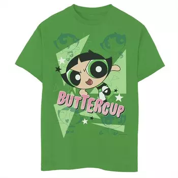 Футболка с рисунком персонажа «Лютик» для мальчиков 8–20 лет Cartoon Network Powerpuff Girls Licensed Character, цвет Kelly