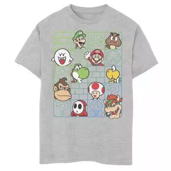 Футболка с рисунком персонажей Nintendo Super Mario Power Up Box для мальчиков 8–20 лет Licensed Character