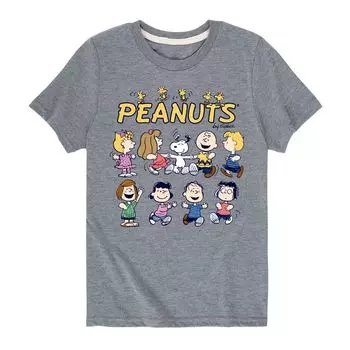 Футболка с рисунком персонажей Peanuts для мальчиков 8–20 лет Licensed Character, серый