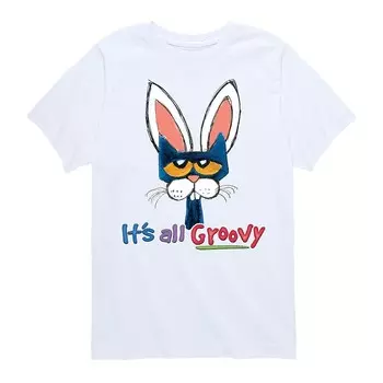 Футболка с рисунком Pete The Cat Bunny для мальчиков 8–20 лет Licensed Character, белый