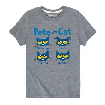 Футболка с рисунком Pete The Cat Faces для мальчиков 8–20 лет Licensed Character