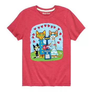 Футболка с рисунком Pete The Cat Love для мальчиков 8–20 лет Licensed Character
