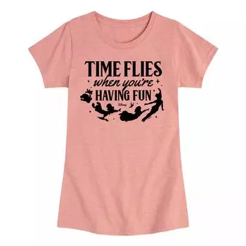 Футболка с рисунком «Питер Пэн» Disney для девочек 7–16 лет, когда время летит незаметно Disney