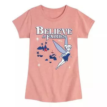 Футболка с рисунком «Питер Пэн Тинкер Белл» для девочек 7–16 лет «Верю в фей» от Disney Disney