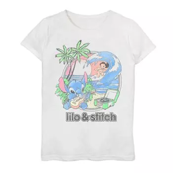 Футболка с рисунком «Пляжный дуэт» Disney's Lilo & Stitch для девочек 7–16 лет Licensed Character