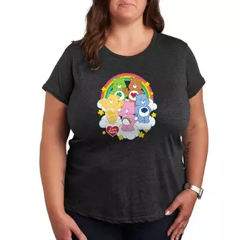 Футболка с рисунком Plus Care Bears Group On Clouds Licensed Character, цвет Charcoal Gray