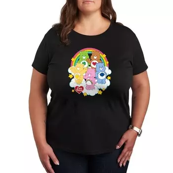 Футболка с рисунком Plus Care Bears Group On Clouds Licensed Character, черный