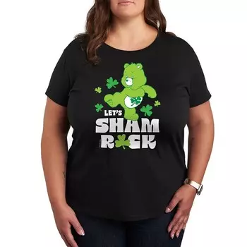 Футболка с рисунком Plus Care Bears Let's Sham Rock Licensed Character, черный