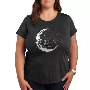 Футболка с рисунком Plus Cat Nap Moon Licensed Character, цвет Heather Charcoal