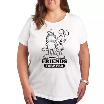 Футболка с рисунком Plus Garfield Friends Forever Licensed Character, белый