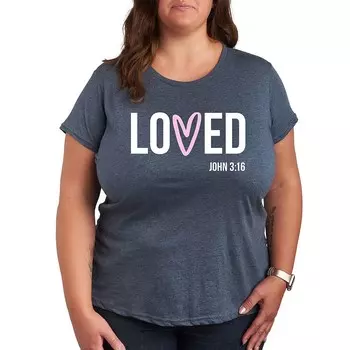 Футболка с рисунком Plus Loved John 3:16 Licensed Character, цвет Heather Blue
