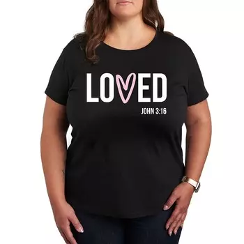 Футболка с рисунком Plus Loved John 3:16 Licensed Character, черный