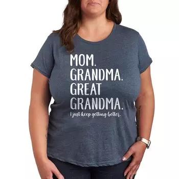 Футболка с рисунком Plus Mom Grandma Great Grandma Licensed Character, цвет Heather Blue