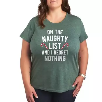 Футболка с рисунком Plus On The Naughty List Licensed Character, зеленый