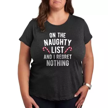 Футболка с рисунком Plus On The Naughty List Licensed Character, цвет Charcoal Gray