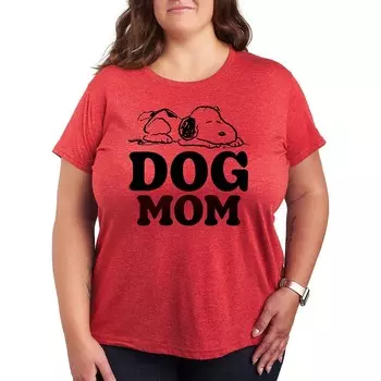 Футболка с рисунком Plus Peanuts Snoopy Dog Mom Licensed Character, цвет Heather Red