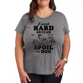 Футболка с рисунком Plus Peanuts Snoopy Work, чтобы испортить мою собаку Licensed Character, цвет Heather Gray