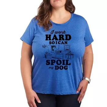Футболка с рисунком Plus Peanuts Snoopy Work, чтобы испортить мою собаку Licensed Character, цвет Heather Royal Blue
