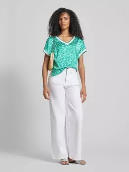 Футболка с рисунком по всей поверхности comma Casual Identity, бирюзовый