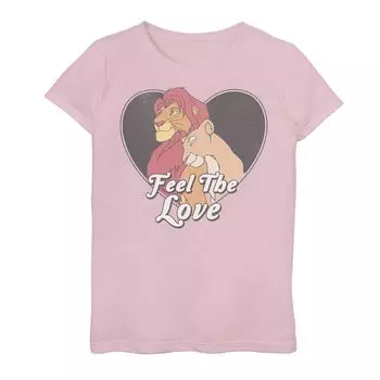 Футболка с рисунком «Почувствуй любовь» для девочек 7–16 лет Disney «Король Лев Симба и Нала» Disney