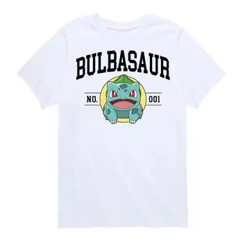 Футболка с рисунком Покемон Бульбазавр для мальчиков 8–20 лет Licensed Character, белый