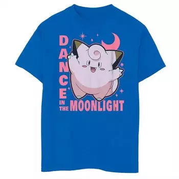 Футболка с рисунком Pokemon Clefairy Dance Moon для мальчиков 8–20 лет Licensed Character