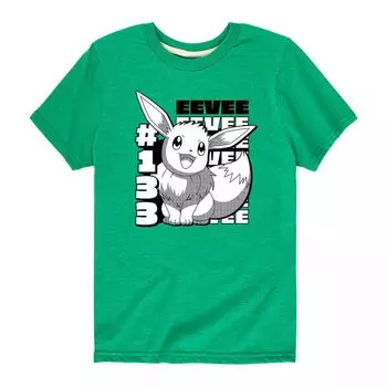Футболка с рисунком Pokemon Eevee для мальчиков 8–20 лет Licensed Character, зеленый