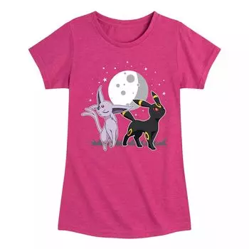 Футболка с рисунком Pokemon Espeon Umbreon для девочек 7–16 лет Licensed Character, розовый