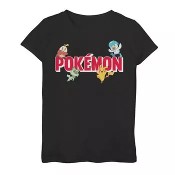 Футболка с рисунком Pokemon Fuecoco Quaxly Sprigatito Pikachu для девочек Licensed Character