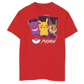 Футболка с рисунком Pokemon Gengar Pikachu & Evee для мальчиков 8–20 лет Licensed Character