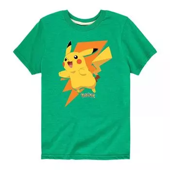 Футболка с рисунком Pokemon Pikachu Bolt для мальчиков 8–20 лет Licensed Character