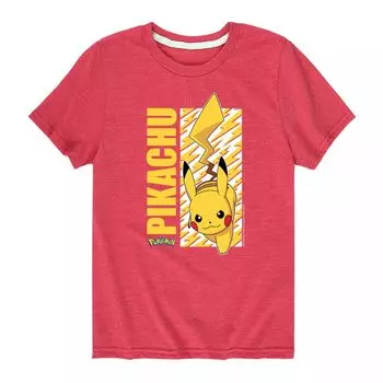 Футболка с рисунком Pokemon Pikachu Bolts для мальчиков 8–20 лет Licensed Character