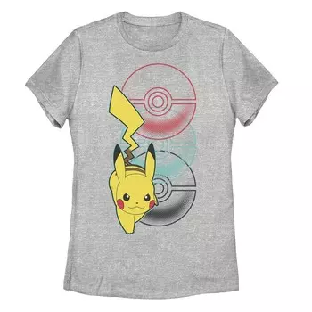 Футболка с рисунком Pokemon Pikachu Poke Bounce для юниоров Licensed Character, цвет Athletic Heather