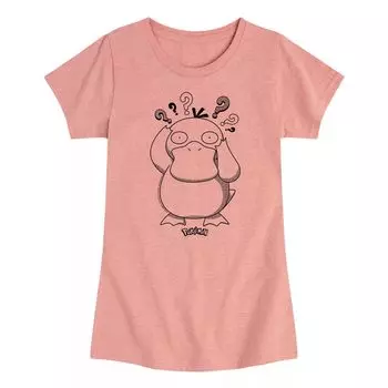Футболка с рисунком Pokemon Psyduck для девочек 7–16 лет Licensed Character, розовый
