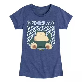 Футболка с рисунком Pokemon Snorlax для девочек 7–16 лет Licensed Character, синий
