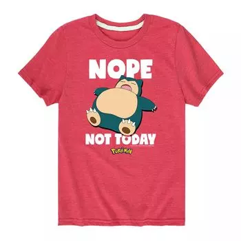 Футболка с рисунком Pokemon Snorlax Not Today для мальчиков 8–20 лет Licensed Character